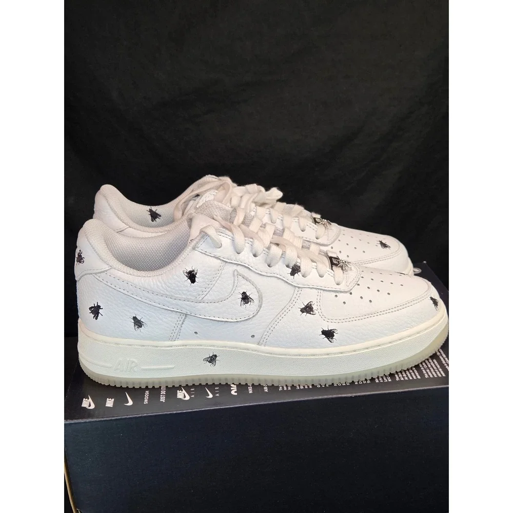 Nike Air Force 1 Low Premium House Fly‎ White Black IM3081-100 Mens 9.5 Sneakers